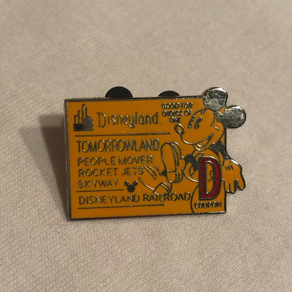 Disneyland D Ticket Pin